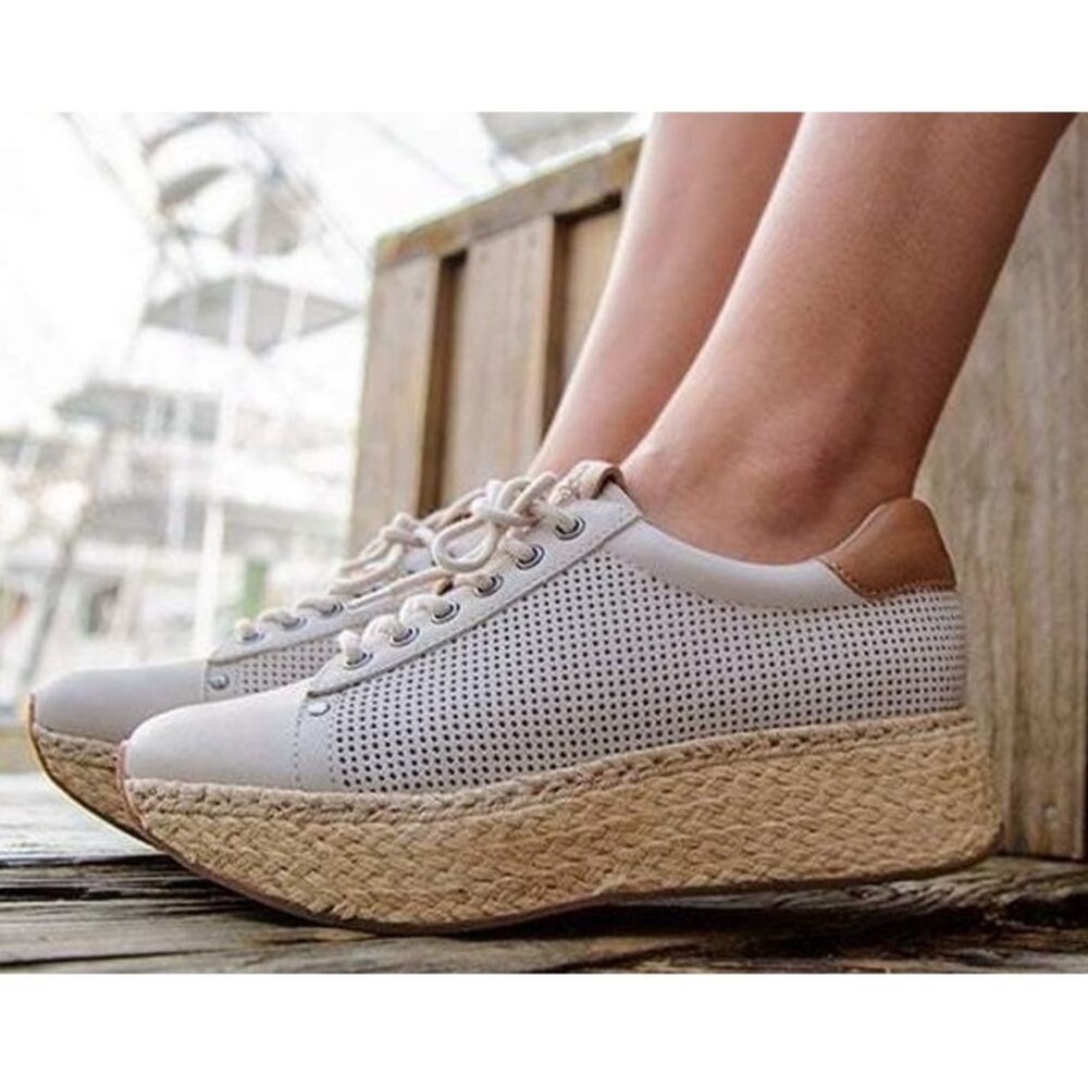 OTBT Cream and Tan Platform Sneakers-size 8M
